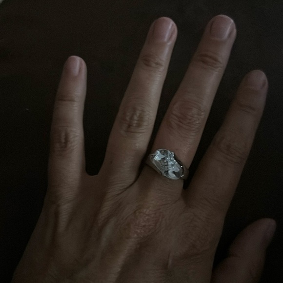 Laguna wave Ring Silver and Cubic Zirconia size 6 - Picture 8 of 11